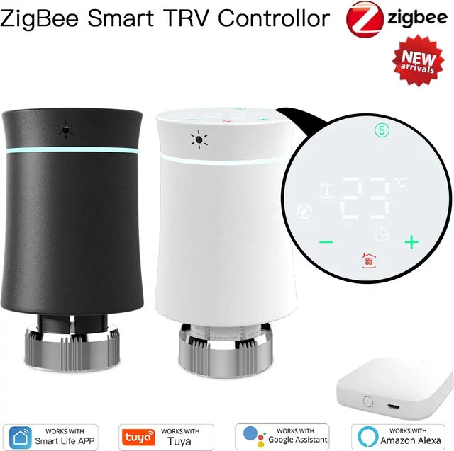 MOES Tuya ZigBee3.0 Thermostat-Heizkörper-Aktuator intelligentes TRV-Ventil mit App-Steuerung und Programmierbarkeit kompatibel mit Alexa und Google Home - Bild 1