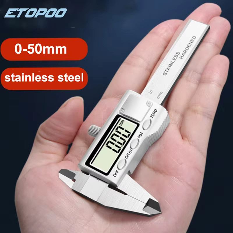 ETOPOO Digitaler Messschieber 0-50mm in Silber mit Metallbildschirm, tragbares und rostbeständiges Industriemesswerkzeug für DIY-Projekte - Bild 2
