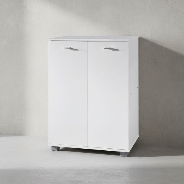 KADIMA DESIGN Schuhschrank-Kommode mit 2 Türen und 3 Einlegeböden, Weiß/Buche/Eiche, B/T/H: 90 x 35 x 60 cm - Bild 1
