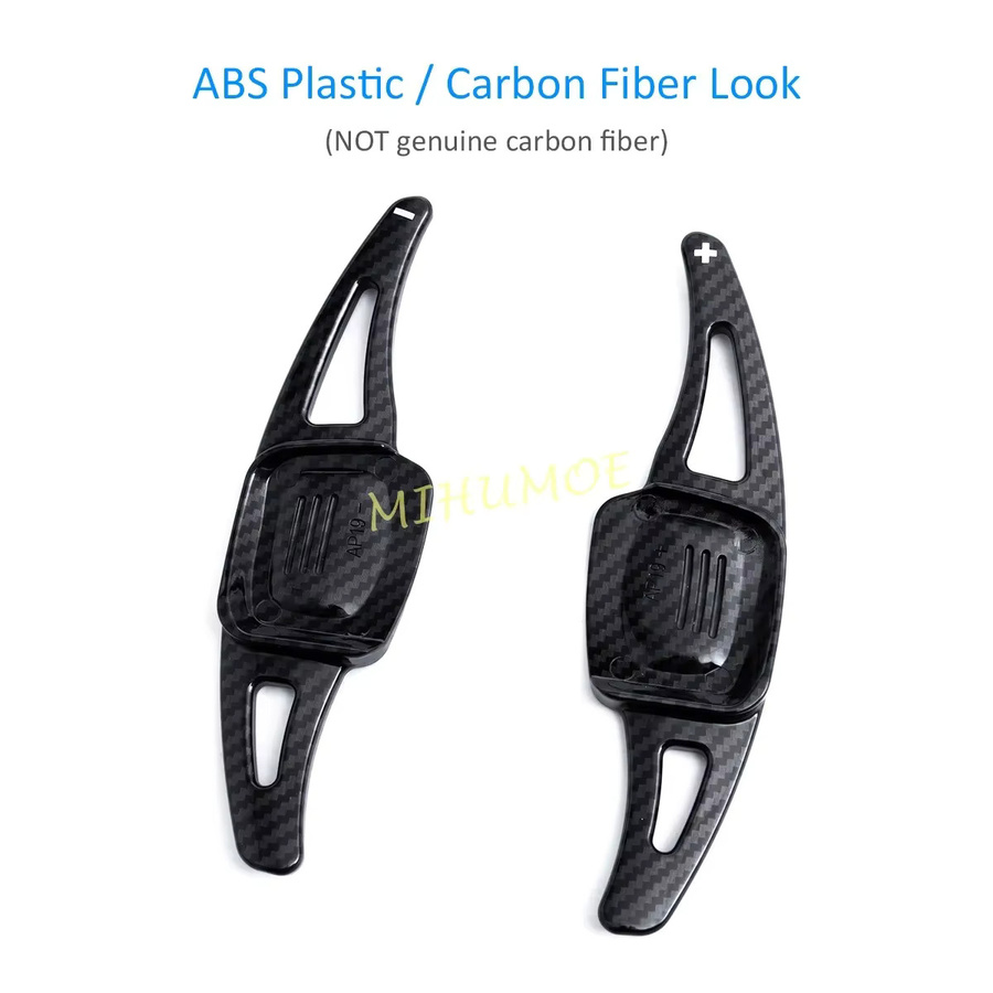 MIHUMOE Lenkrad Paddle Shifter Verlängerung Abdeckung in Carbon Faser für VW Volkswagen Golf GTI MK8 Tiguan T-ROC Touareg Tayron Taigo, Schwarz - Bild 2