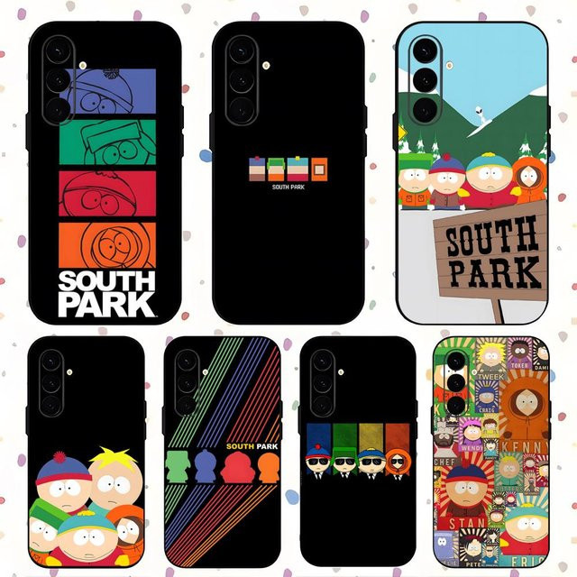South Park Cartoon Handyhülle für Samsung Galaxy S26 S25 S24 S23 S22 S21 Plus Ultra Note20 in Schwarz - Bild 1