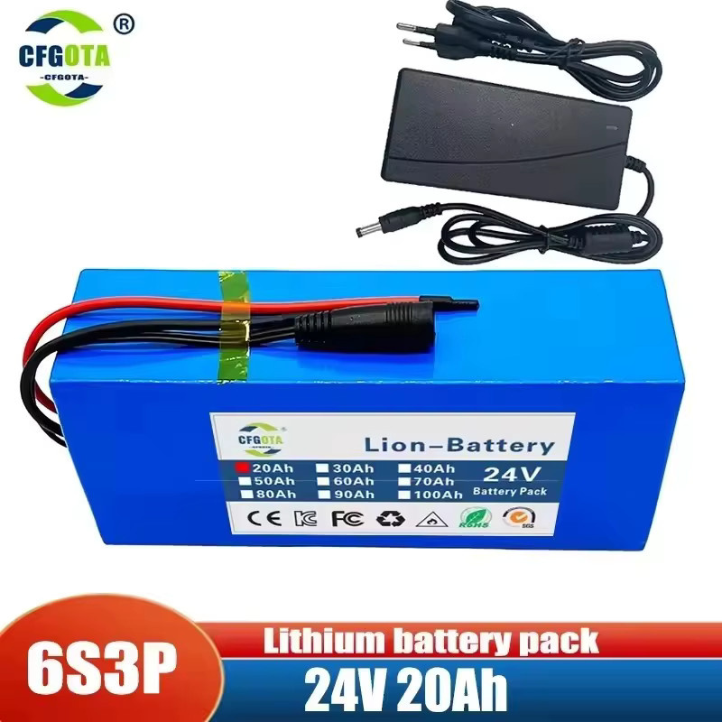 ALalito Lithium-Ionen-Akkupack 24V 20Ah 25,2V 20000mAh mit Ladegerät 6S3P 18650 Wiederaufladbare Batterie - Bild 3