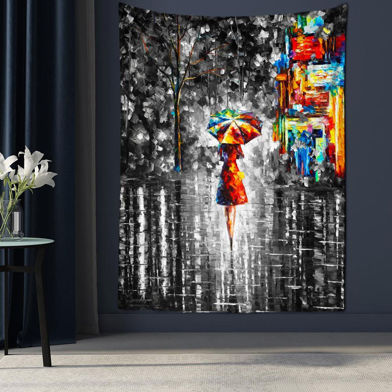 Binchi Outdoor Equipment Wandbehang Boho Stil Porträt Engel in Schwarz und Weiß, B: 95 cm, H: 70 cm - Bild 4