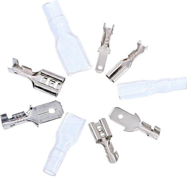 JORPETS Steckbare Federklemmen-Hülsen Kupfer-Steckverbinder Set aus männlichen und weiblichen Anschlussblöcken für 6.3/4.8/2.8 mm - Bild 1