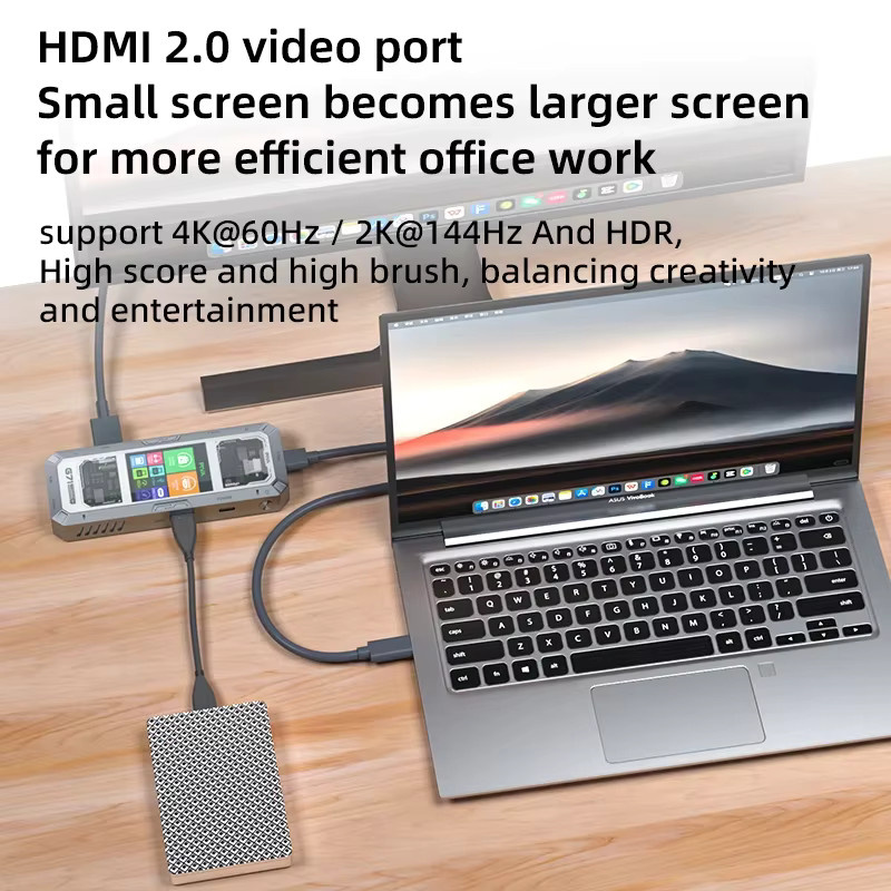 PIVA G71 7-in-1 E-Sports Dockingstation USB-C Multiport-Adapter mit HDMI 4K 60Hz, USB 3.0 und 3,5mm AUX Anschluss - Bild 5