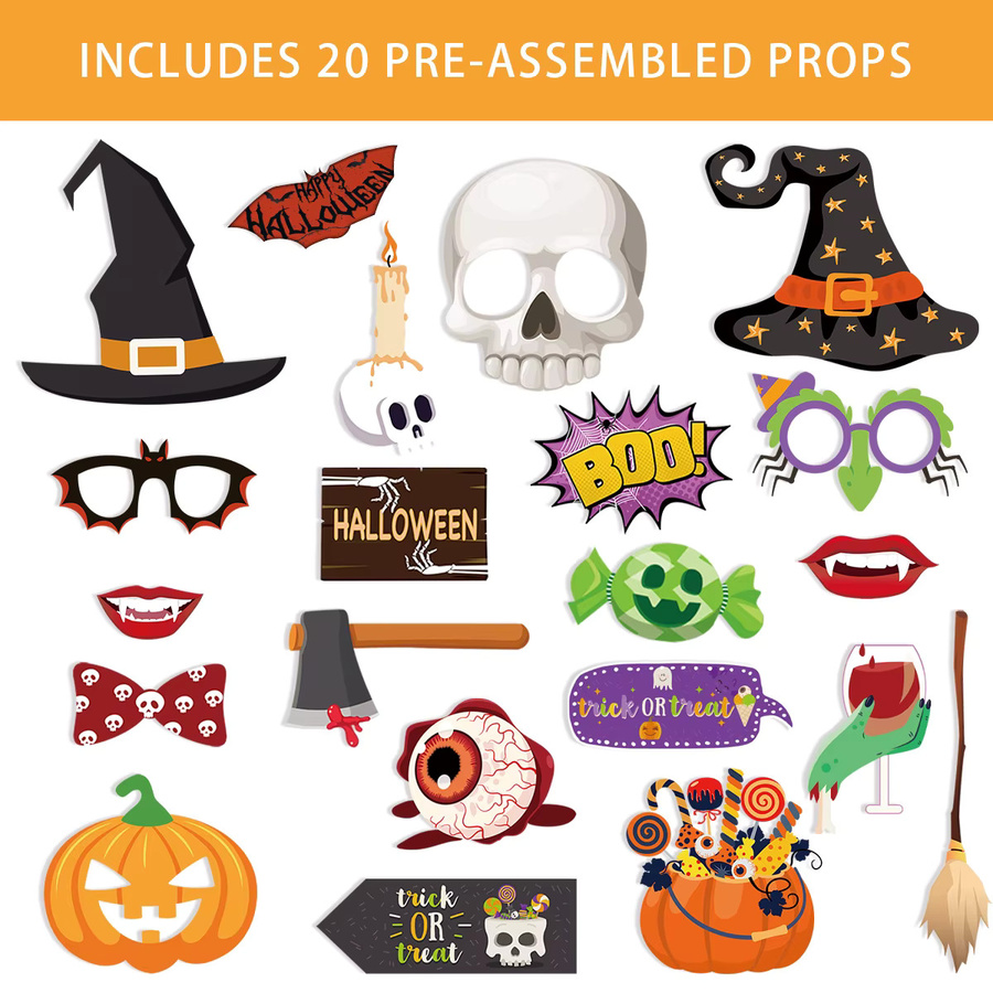 WEIGAO Halloween Foto Requisiten, 20-teiliges Set, Multicolor, Paper - Bild 3