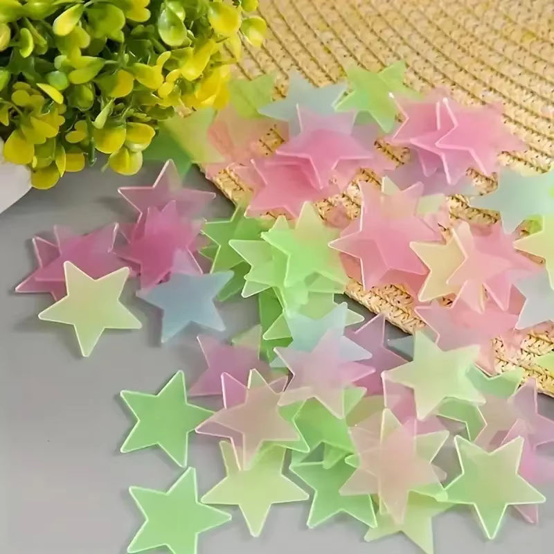 Leuchtende Stern Aufkleber für die Wanddekoration im Kinderzimmer, mehrfarbig, 50 Stück - Bild 6