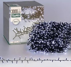 ECD Germany LED Cluster Lichterkette Kaltweiß in Schwarz mit Timer und IP44 Schutz für Innen und Außen - Bild 1