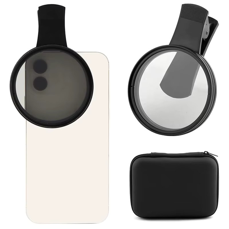 OBKEY Clip-on CPL Handy-Kamera-Objektivfilter-Set in Schwarz, verstellbarer Zirkularpolarisationsfilter für iPhone, Samsung und Android, 67mm - Bild 6
