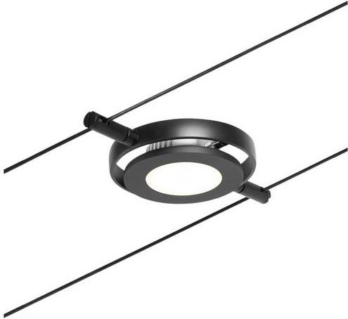 Paulmann Niedervolt-Seilsystem-Leuchte mit integriertem 4W LED in Schwarz matt und Chrom - Bild 1