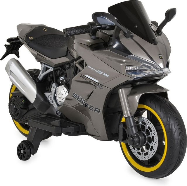 Moni Kinder Elektromotorrad Surfer, grau, Bluetooth MP3-Ausgang, ab 3 Jahre - Bild 1