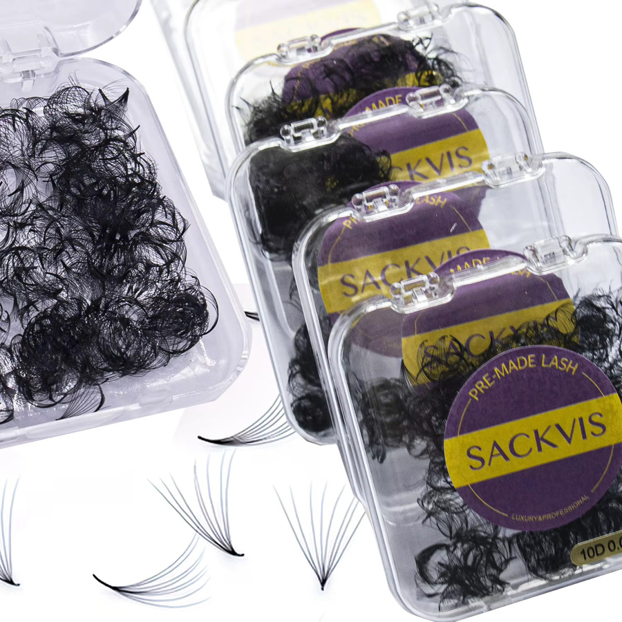 Sackvis Lashes Vorgefertigte Wimpernfächer, 600 Stück, Black, Unisex - Bild 4