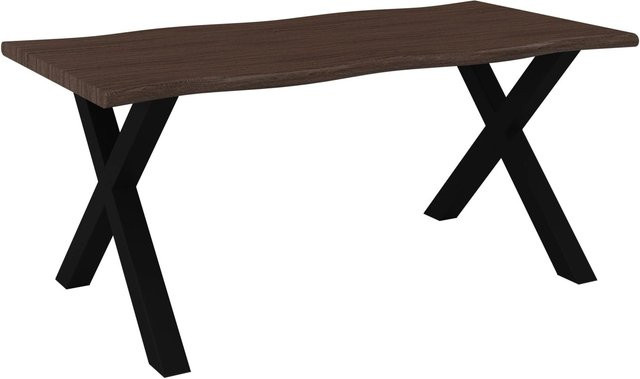 Bessagi Home Esstisch Laurel in Walnussbraun mit X-Frame aus MDF und Metall, B/T/H: 180 x 90 x 76 cm - Bild 1