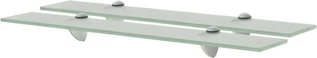 vidaXL Schweberegale aus gehärtetem Sicherheitsglas, 2er Set, transparent, B: 60 cm, T: 10 cm, Höhe: 0,8 cm - Bild 1