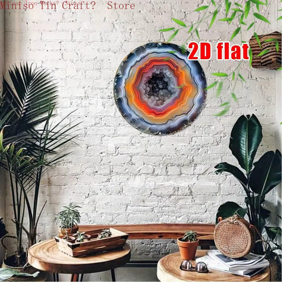 Potdemiel Vintage Blechschild Rund mit Bier und Kaffee Retro Wandkunst Plakette, Mehrfarbig, Durchmesser: 20 cm - Bild 1