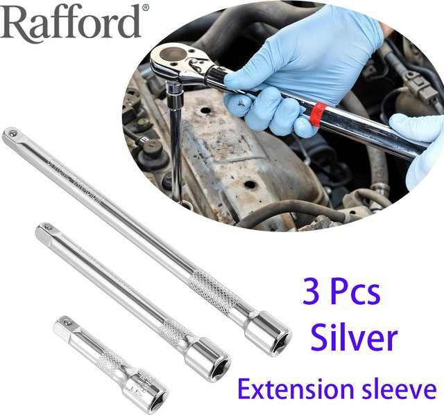 Rafford 3-teiliges 1/4-Zoll-Steckschlüssel-Verlängerungsset aus Chrom-Vanadium-Stahl mit Wobble-Antrieb und Schlagverlängerungsstangen für Bohrer - Bild 1