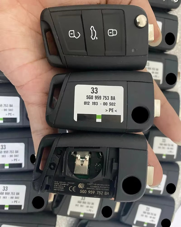 KEYECU Original OEM Flip Remote Key FOB 3 Tasten 434 MHz MQB für VW Golf 7 Tiguan Touran POLO in Schwarz - Bild 6