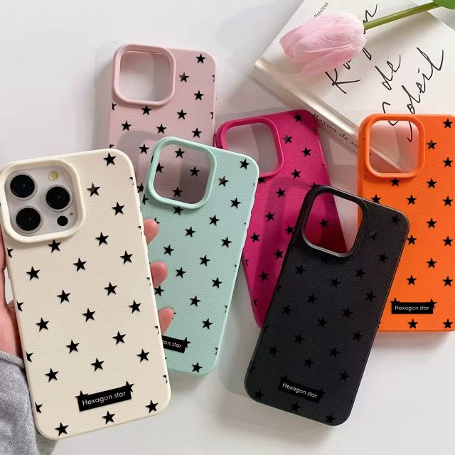 Stoßfeste Silikon-Handyhülle mit Lederoptik für iPhone von AKABEILA in Grün und Multicolour - Bild 1