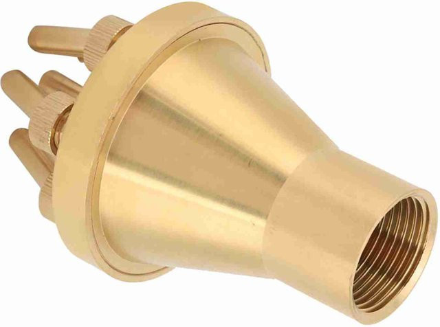 Koogeelife Springbrunnen-Düse für Gartenteich, 2-stufige zentrale gerade Ausführung, FNPT 1 DN25, beige/gold - Bild 1