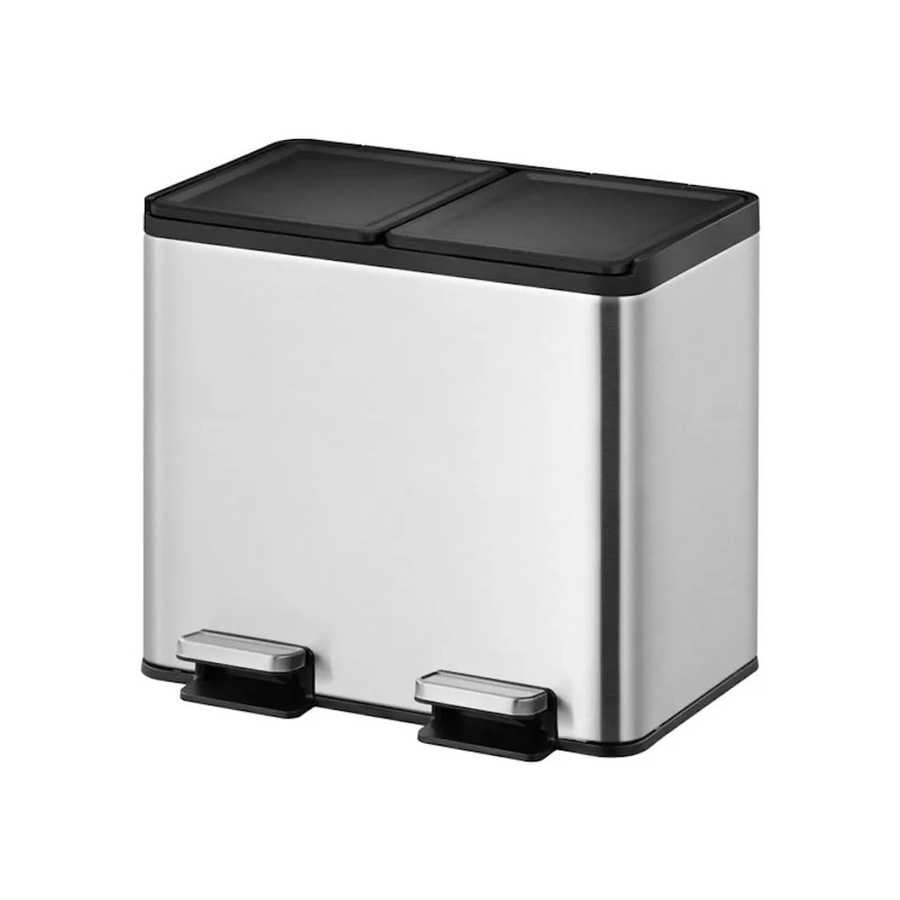 PROREGAL Rechteckiger Treteimer aus gebürstetem Edelstahl mit Soft Close und Stay Open Deckel, Silber, 20 Liter, H x B x T: 37 x 40,3 x 33,2 cm - Bild 2