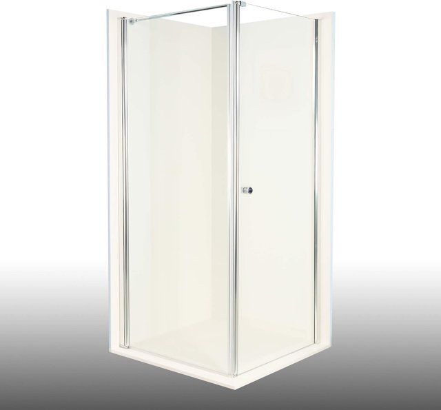 Duschkabine Vital 2 Kombination mit Drehtür rechts und Duschwand links, Farbe Silber/Transparent, B/T/H: 160 x 80 x 200 cm - Bild 1