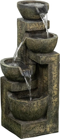 Outsunny Gartenbrunnen Springbrunnen aus Kunstharz in Schwarz mit 4 Stufen einstellbarer Strömung, H x B x T: 60 x 24 x 25 cm