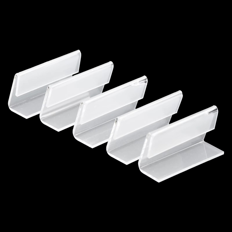 25er Set Mini-Display-Halter aus transparentem Kunststoff für Preisschilder und Etiketten, B/H: 40 x 20 mm - Bild 4