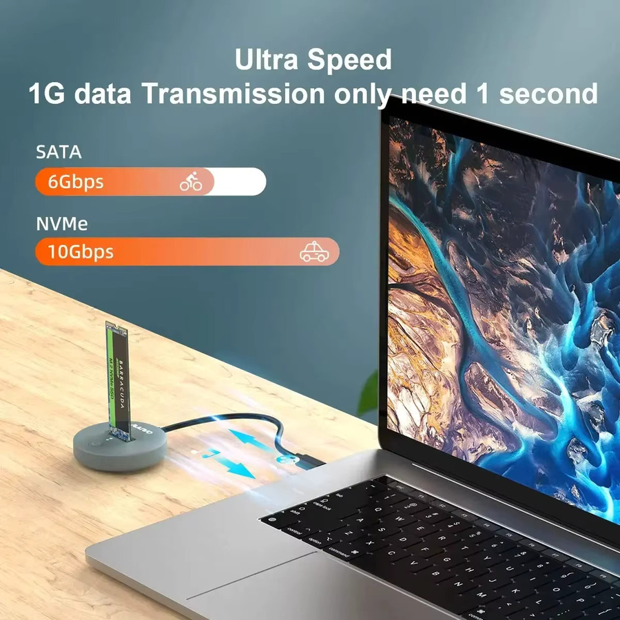 MAIWO M.2 NVMe SSD-Gehäuse mit 10Gbps PCIe zu USB-C Adapter für Laptop und externe Festplatten-Aufbewahrung - Bild 2