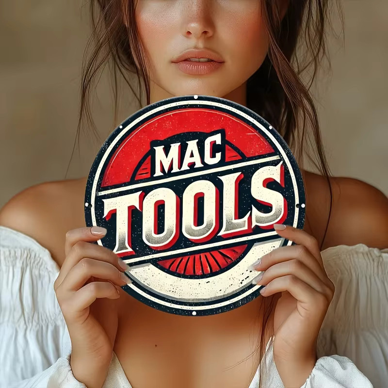 Rundes MAC Tools Blechschild aus Metall im Vintage-Design, Durchmesser: 20 cm, Mehrfarbig - Bild 5