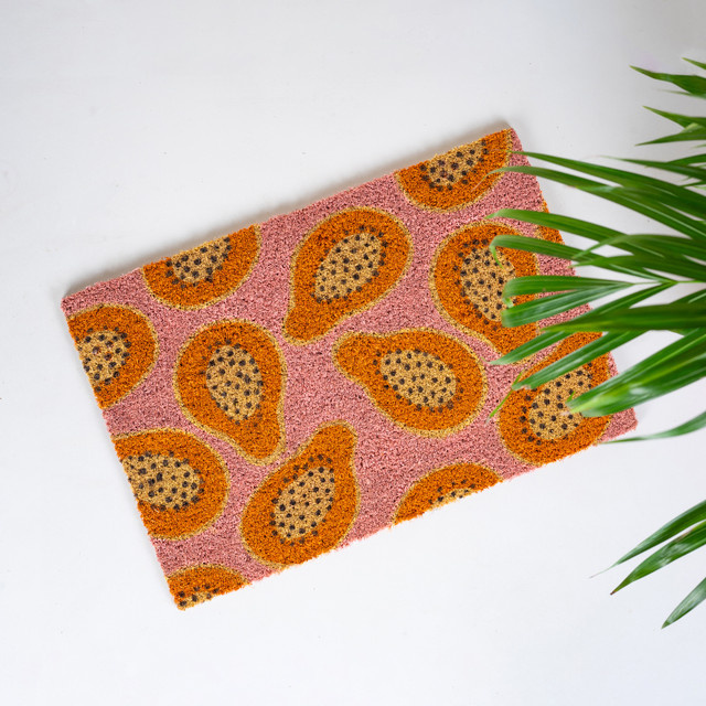 Fußmatte BLUME2000 Floral Papaya Orange Pink B: 60,0 cm, T: 40,0 cm, H: 1,0 cm - Bild 1