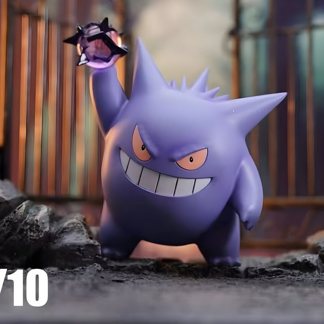 Potdemiel Pokemon Gengar Figur in Purple als japanisches Anime Modell für die Auto-Dekoration - Bild 1