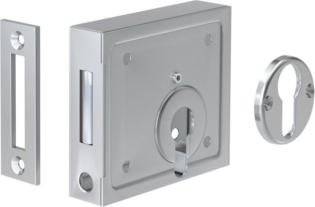 BASI Aufschraubschloss ASS 60 mit PZ-Lochung, 2-tourig, Dornmaß: 60 mm, Farbe: Silber, rechts/links verwendbar - Bild 1