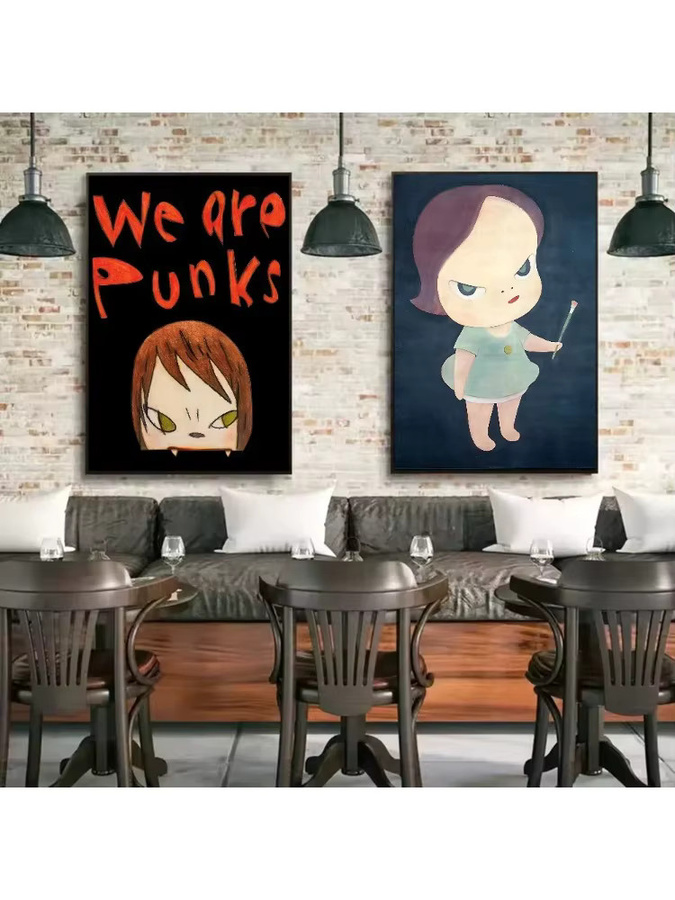 Potdemiel Leinwandgemälde Japan Y-Yoshitomo-Nara Wandkunst in Mehrfarbig für dein Wohnzimmer - Bild 4
