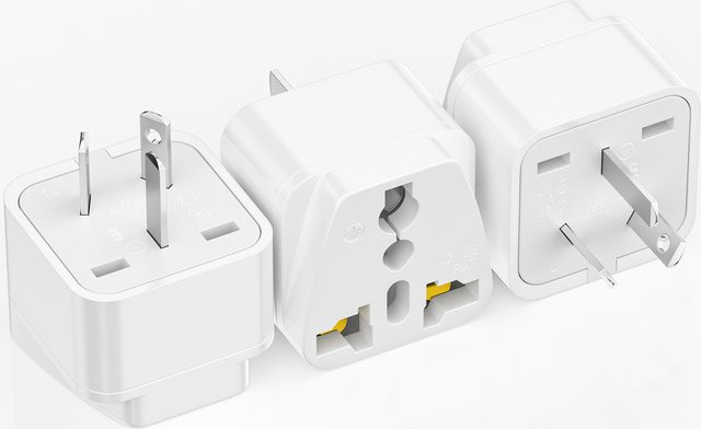 HITRENDS 3er Set Universal Reiseadapter Australien zu EU US UK Konverter in Weiß - Bild 1