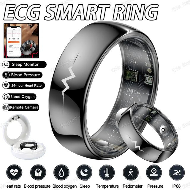 Ola Esporte Smart Ring mit EKG, Herzfrequenz, Blutdruck, Sauerstoffgehalt und Temperaturmessung in Schwarz - Bild 1