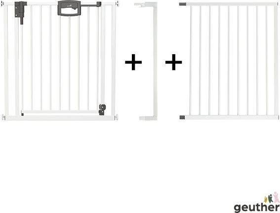 Geuther Tür- und Treppenschutzgitter Easylock Plus zum Klemmen aus Metall in Anthrazit oder Weiß, erweiterbar ohne Bohren - Bild 1
