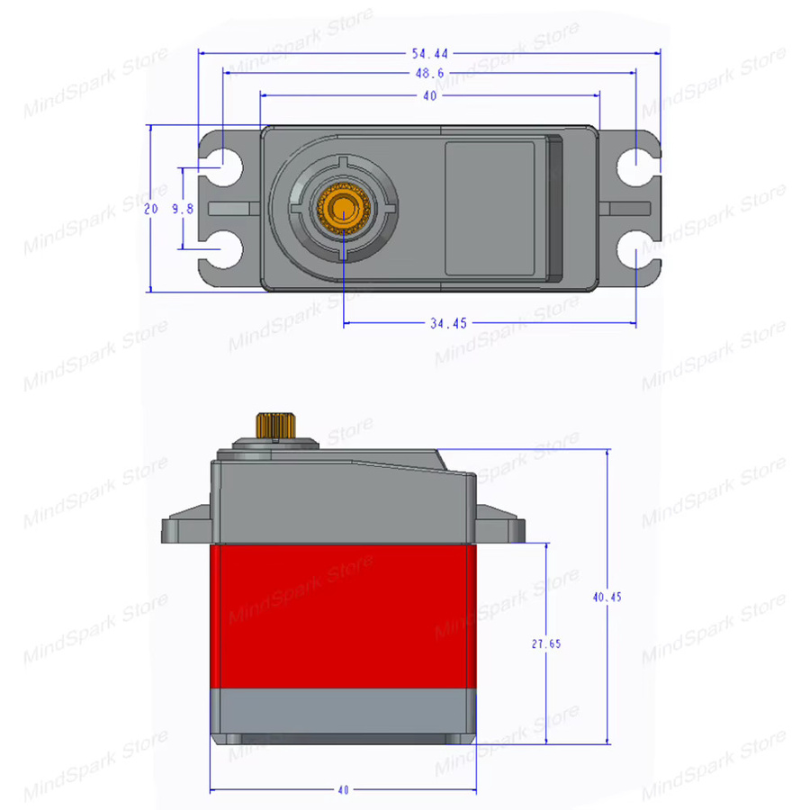 wishiot Digitales Servo, Metallgetriebe, 270/360 Grad, wasserdicht - Bild 3