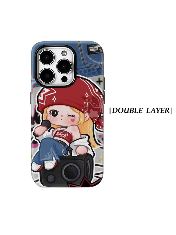 Robuste Rock Girl Handyhülle mit Magnetfunktion für iPhone 17 16 15 14 13 Pro Max Plus, Mehrfarbig - Bild 6
