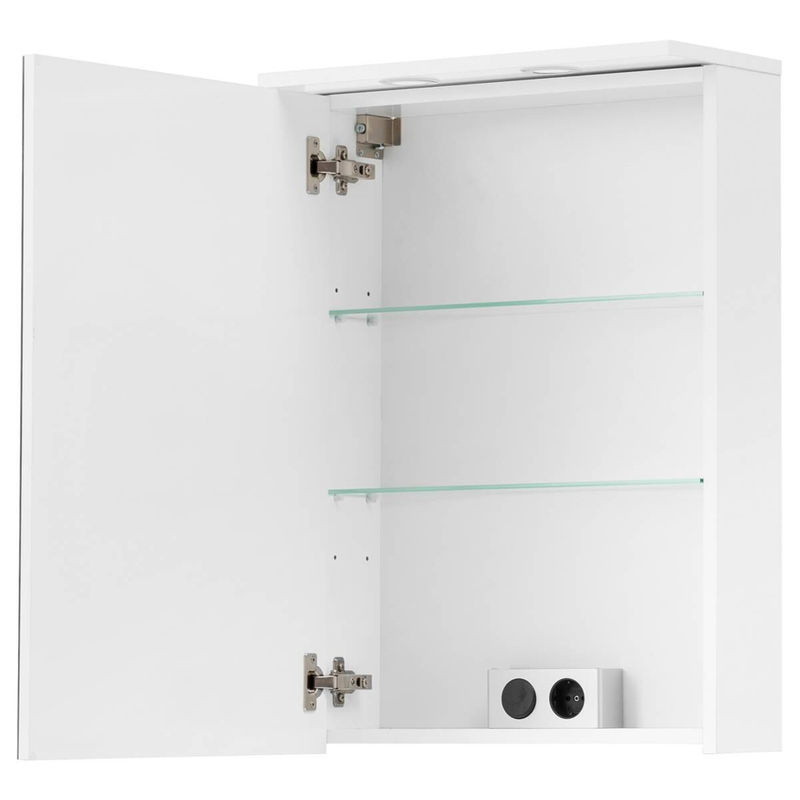 Spiegelschrank Sarah von SCHILDMEYER in Weiss mit LED-Beleuchtung und Rasierfach, B/H/T: 50,4 x 72,3 x 16 cm - Bild 4