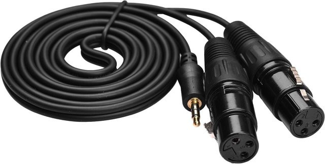 Andoer Audioadapter 3,5 mm Klinke auf Dual-XLR Kabel, Schwarz, Länge: 1,5 m - Bild 1