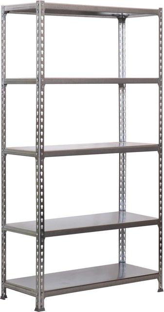 PROREGAL Schwerlastregal Big Metal Shark, silber, H x B x T: 200 x 120 x 30 cm, Fachlast 200 kg, pulverbeschichtet aus Metall - Bild 1