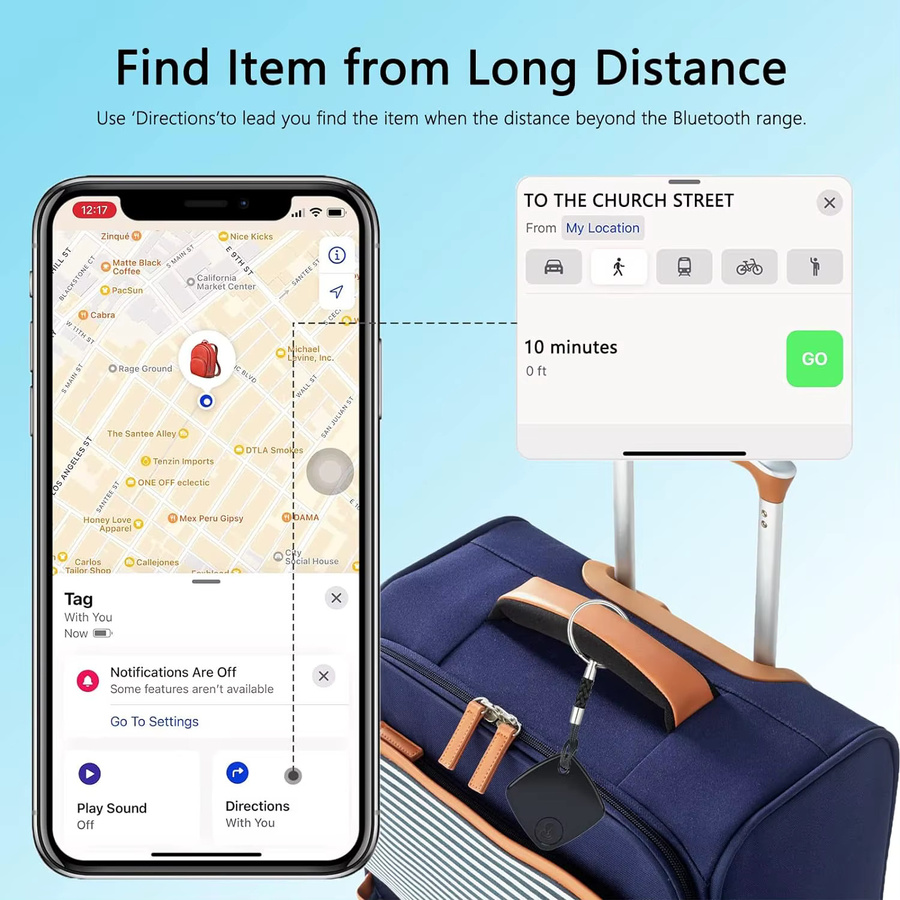 GGBEE Mini-GPS-Tracker für iPhone mit Find My App Unterstützung, MFi zertifizierter Schlüssel-Locator in Schwarz oder Weiß - Bild 4
