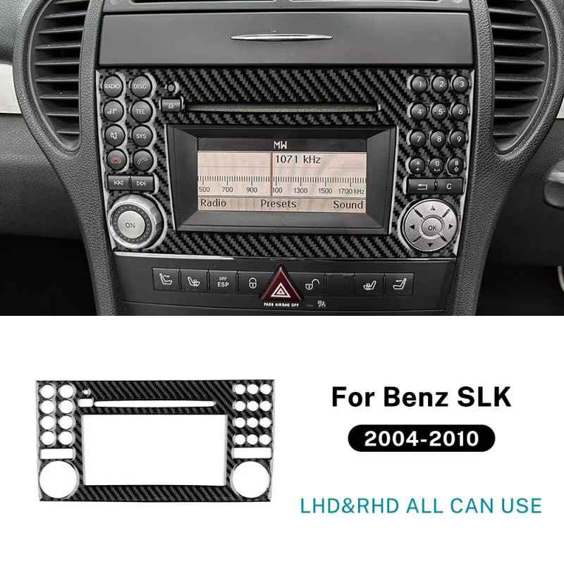 KUNGKIC Kohlefaser Tastenverkleidung für Mercedes Benz SLK R171, Farbe: Schwarz - Bild 4