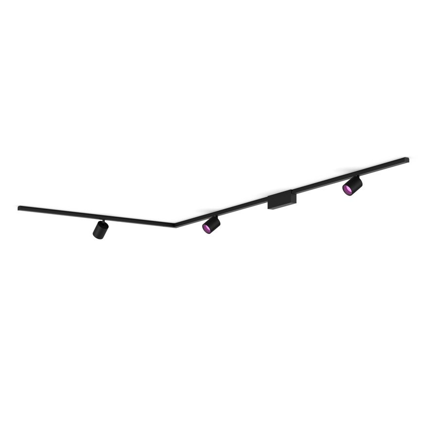 Philips Hue Perifo Basis-Set L-förmige Deckenleuchte in Schwarz mit 3 Spots - Bild 1