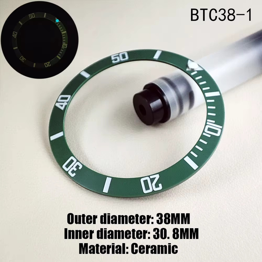 OUMASHI Uhrenlünette Keramik, Schwarz, 38mm, 40mm, Unisex - Bild 2