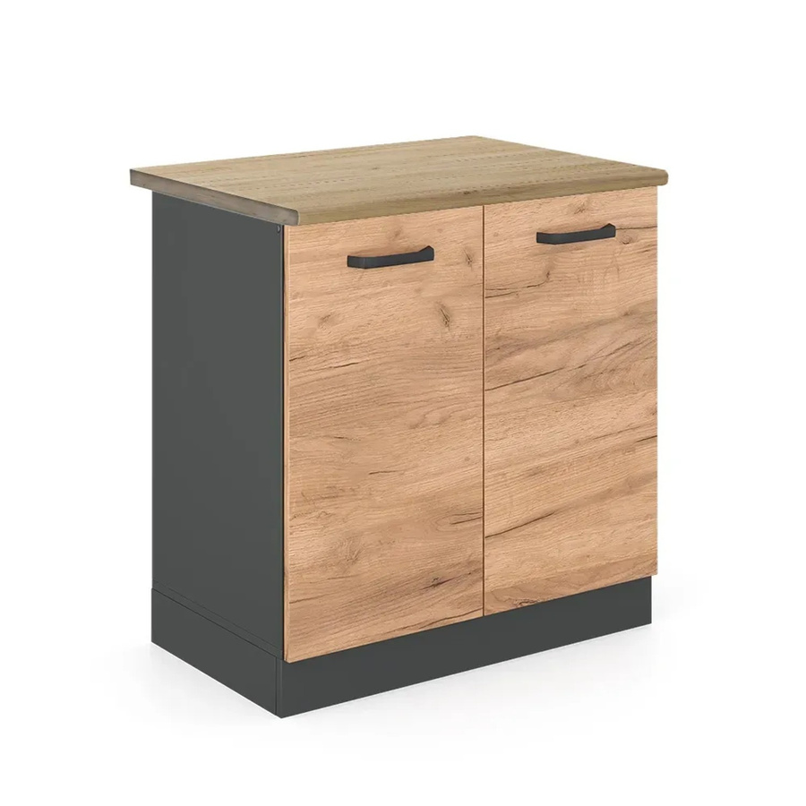 Vicco Spülenunterschrank R-Line Goldkraft Eiche und Anthrazit, B/T/H: 80 x 60 x 81,6 cm - Bild 2