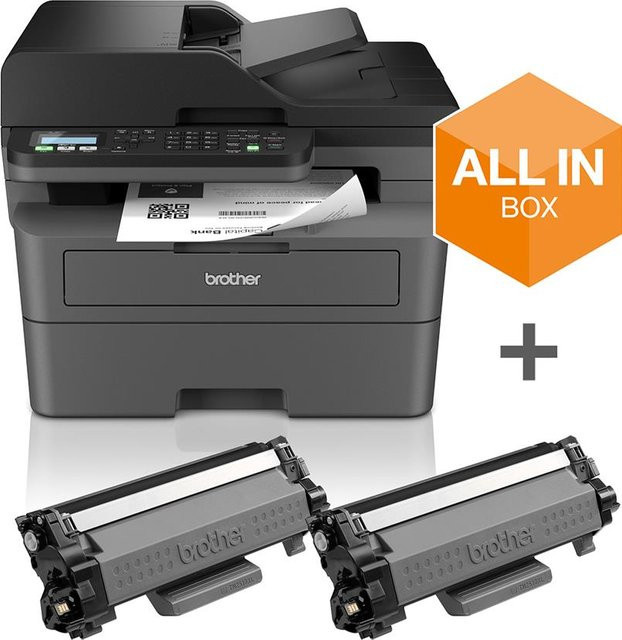 Brother MFC-L2827DWXL Monolaser Multifunktionsdrucker 4 in 1 in Schwarz mit Drucken, Scannen, Kopieren und Faxen via USB, LAN und WLAN - Bild 1