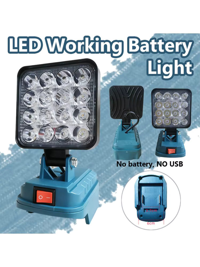 Kabellose LED-Arbeitsleuchte für Makita 14,4 V-18 V Li-Ionen-Akkus, Blaue SMD-Campinglampe und Notbeleuchtung - Bild 7