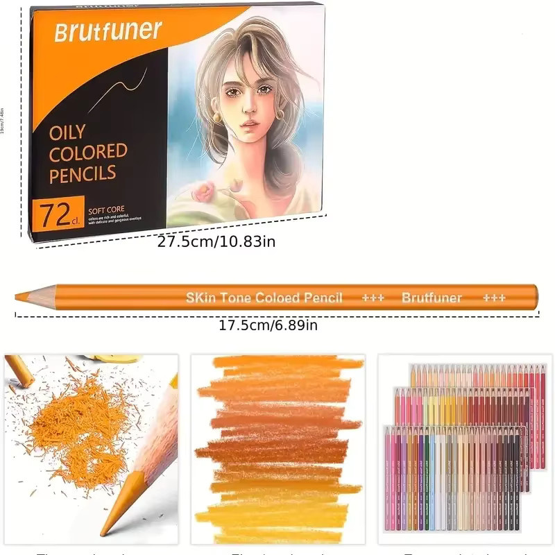 Brutfuner Buntstift-Set Porträtfarben Multicolour mit 72 Stiften für hochwertige Misch- und Schichteffekte - Bild 2