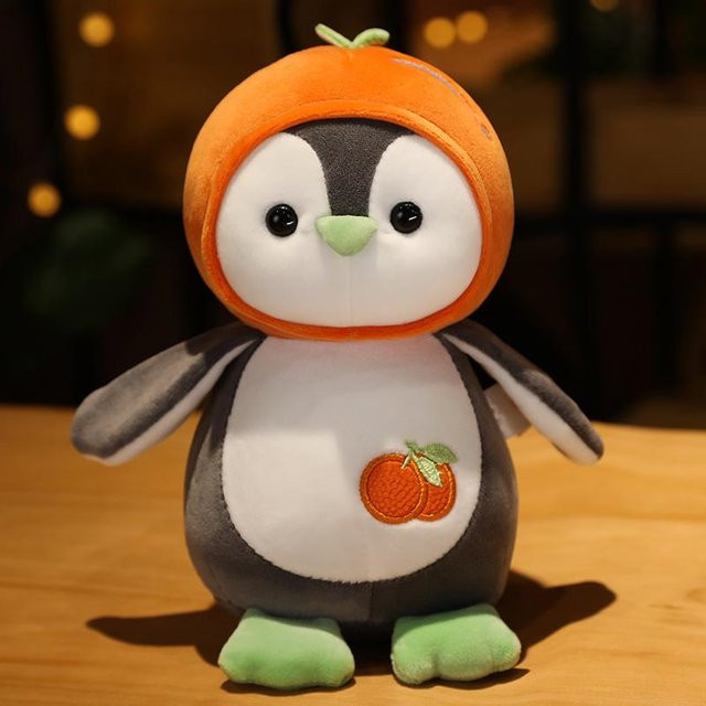Pangcangshu Pinguin Kuscheltier Erdbeere Orange Plüschtier 3–6 Jahre - Bild 1